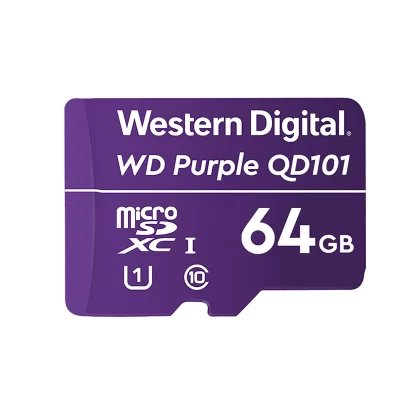 Tarjeta de Memoria WESTERN DIGITAL Purple MicroSDXC 64GB UHS-I U1 V10